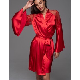 Шёлковый натуральный халат Mia-Amore MERLOT 4743 красный, Цвет: красный, Размеры: L/XL