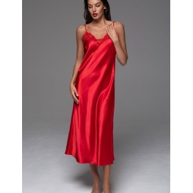 Шёлковая длинная сорочка Mia-Amore MERLOT 4744 красный, Цвет: красный, Размеры: S