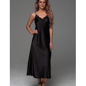 Шёлковая длинная сорочка Mia-Amore MERLOT 4744 черный, Цвет: черный, Размеры: 3XL