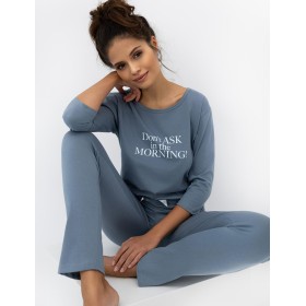 Пижама с брюками из хлопка Sensis MORNING, Цвет: синий, Размеры: L