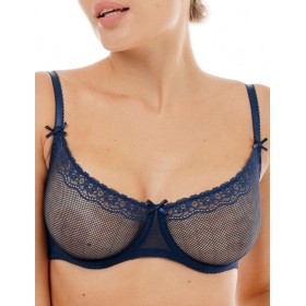 Мягкий кружевной бюстгальтер Sermija 124-09-L синий сапфир, Цвет: синий сапфир, Размеры: 70C