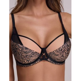 Бюстгальтер с пуш-ап вкладышами Ava REBEL 2191 U P-UP animal print, Цвет: тигр, Размеры: 75D