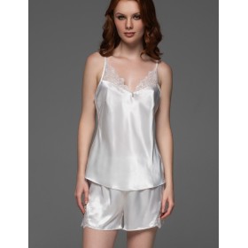 Шёлковая пижама с кружевом Mia-Amore ADELAIDA 4702 белый, Цвет: белый, Размеры: XL