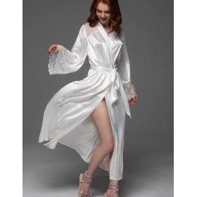 Длинный запашной халат Mia-Amore ADELAIDA 4709 белый, Цвет: белый, Размеры: 2XL/3XL