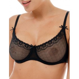 Мягкий кружевной бюстгальтер Sermija 124-09-L чёрный, Цвет: чёрный, Размеры: 70C