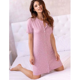 Рубашка-халат из вискозы Sielei LEAVES LV22 malva, Цвет: malva (лиловый), Размеры: 4XL