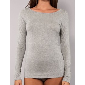 Кофта с вырезом-лодочкой Sielei TODAY 6014 grigio melange, Цвет: grigio melange (серы, Размеры: S