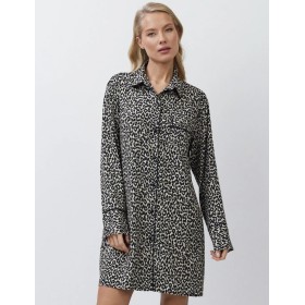 Рубашка-халат из вискозы Aruelle LEONA, Цвет: леопард, Размеры: S