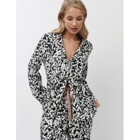 Пижама женская с брюками из вискозы Aruelle SOLENE, Цвет: чёрный/молочный, Размеры: XS