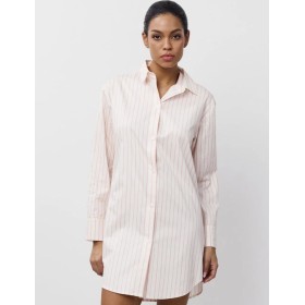 Хлопковая сорочка-рубашка Aruelle ZEPHYR, Цвет: кремовый/розовый, Размеры: XS