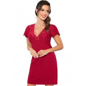 Сорочка с короткими рукавами Donna LUIZA nightdress burgundy new, Цвет: бордовый, Размеры: L