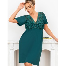 Сорочка из вискозы Donna MELANIA nightdress PLUS green, Цвет: изумрудный, Размеры: 3XL