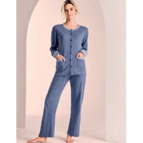 Пижама из хлопка Infiore MICROPIN MCR2897 jeans, Цвет: jeans (синий), Размеры: L