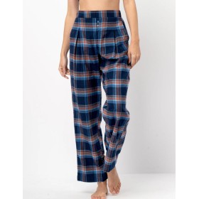 Домашние фланелевые брюки Key LHE 431, Цвет: тёмно-синий, Размеры: S