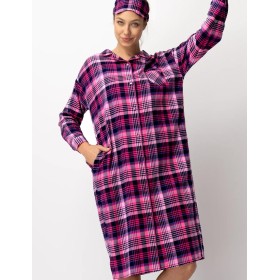 Длинная фланелевая рубашка Key LND 490, Цвет: фиолетовый, Размеры: L