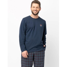 Пижама мужская с фланелевыми штанами Key MNS 481, Цвет: тёмно-синий, Размеры: L