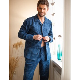 Фланелевая мужская пижама Key MNS 815, Цвет: синий, Размеры: M