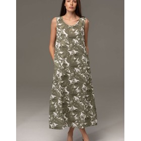 Сарафан из хлопкового муслина Mia-Amore AVANTA 5375, Цвет: оливковый, Размеры: S