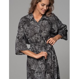 Удлиненная рубашка-халат Mia-Amore JOLINE 5588, Цвет: черный, Размеры: 3XL