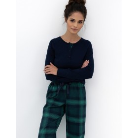 Пижама с брюками из хлопка Sensis CASSANDRA, Цвет: темно-синий, Размеры: M