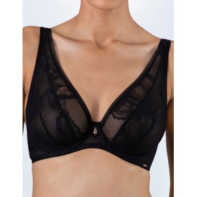 Мягкий кружевной бюстгальтер Alles ETHER M bralette чёрный, Цвет: черный, Размеры: 65D