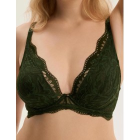 Кружевной мягкий бюстгальтер Esotiq 43634 KAVI тёмно-зелёный, Цвет: тёмно-зелёный, Размеры: 65D
