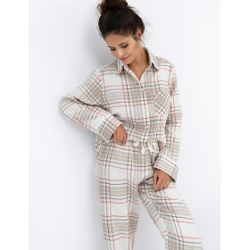 Фланелевая пижама с брюками Sensis ADALYN, Цвет: бежевый, Размеры: M
