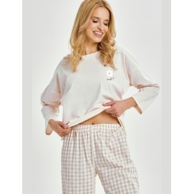 Женская пижама из хлопка Taro 3438 VERA, Цвет: светло-бежевый, Размеры: S