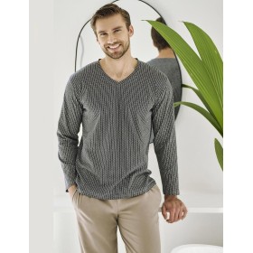 Пижама мужская Taro 3481/3482 LUCA, Цвет: графит/бежевый, Размеры: 3XL