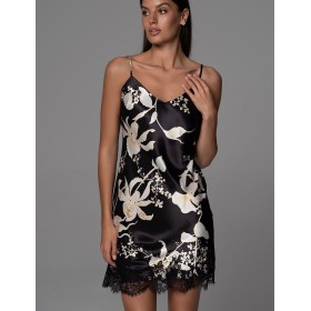 Короткая шёлковая сорочка Mia-Amore ARABEL 4770, Цвет: черный, Размеры: 4XL