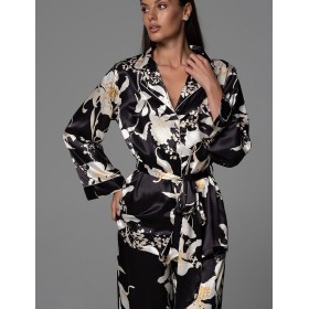 Шёлковая классическая пижама Mia-Amore ARABEL 4777, Цвет: черный, Размеры: S