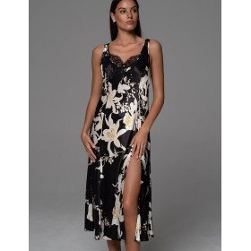 Шёлковая сорочка с рельефами Mia-Amore ARABEL 4778, Цвет: черный, Размеры: 3XL