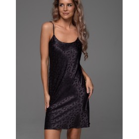 Короткая жаккардовая сорочка Mia-Amore LEONA 2230 чёрный, Цвет: черный, Размеры: 2XL