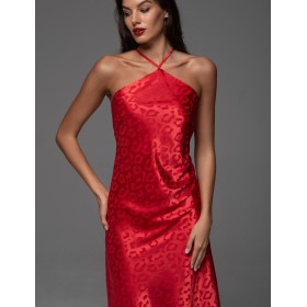 Атласная жаккардовая сорочка Mia-Amore LEONA 2231 красный, Цвет: красный, Размеры: 2XL