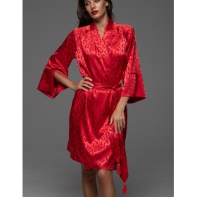 Халат с жаккардовым узором Mia-Amore LEONA 2233 красный, Цвет: красный, Размеры: 2XL/3XL