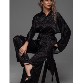 Пижама из жаккардового атласа Mia-Amore LEONA 2236 чёрный, Цвет: черный, Размеры: 2XL