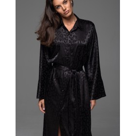 Длинная жаккадовая рубашка Mia-Amore LEONA 2238 чёрный, Цвет: черный, Размеры: 2XL