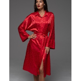 Длинная жаккадовая рубашка Mia-Amore LEONA 2238 красный, Цвет: красный, Размеры: 2XL