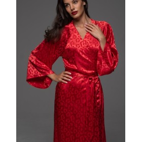 Длинный запашной пеньюар Mia-Amore LEONA 2239 красный, Цвет: красный, Размеры: 2XL/3XL