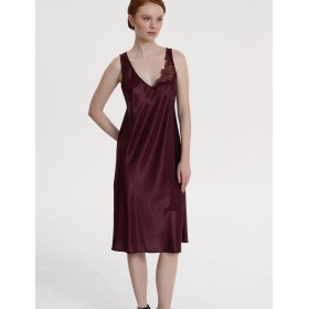 Шёлковая ночная сорочка Mia-Amore LILIROSE 4595 винный, Цвет: винный, Размеры: L