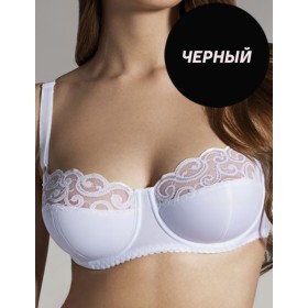 Бюстгальтер балконет с кружевом Misstyle 4124 черный, Цвет: черный, Размеры: 75E