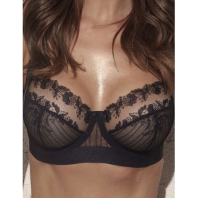Мягкий кружевной бюстгальтер Kinga BIANCA 1221-SC, Цвет: черный, Размеры: 65D