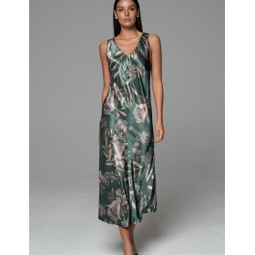 Длинная сорочка из шёлка Mia-Amore CARMINA 4828 изумрудный, Цвет: изумрудный, Размеры: 3XL