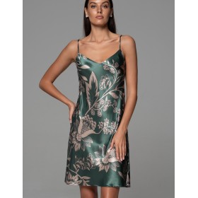 Шёлковая сорочка с принтом Mia-Amore CARMINA 4840 изумрудный, Цвет: изумрудный, Размеры: 2XL