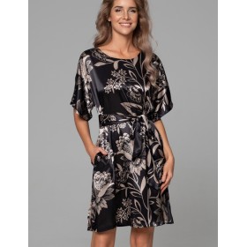 Шёлковая туника с поясом Mia-Amore CARMINA 4845 черный, Цвет: черный, Размеры: 6XL/7XL