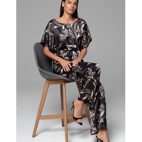 Шёлковая пижама с брюками Mia-Amore CARMINA 4846 черный, Цвет: черный, Размеры: 2XL