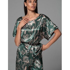 Шёлковая пижама с брюками Mia-Amore CARMINA 4846 изумрудный, Цвет: изумрудный, Размеры: 2XL