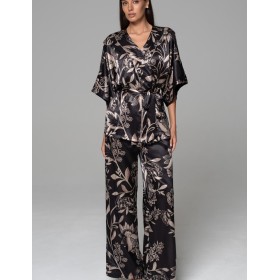 Шёлковый комплект-тройка Mia-Amore CARMINA 4847 черный, Цвет: черный, Размеры: 2XL