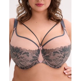 Бюстгальтер полумягкий большого размера Gaia 1318 PRIYA PU maxi графит, Цвет: графит, Размеры: 70K