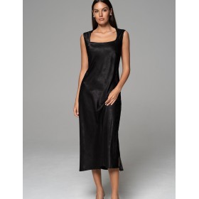 Длинная шёлковая сорочка Mia-Amore ANORA 4801 черный, Цвет: черный, Размеры: 2XL